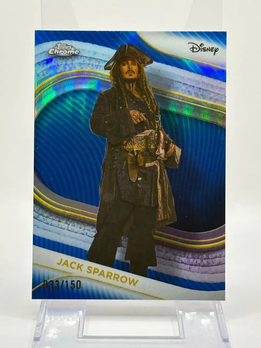 2025 Topps Chrome Disney Jack Sparrow Blue Refractor 33/150 SP Johnny Depp